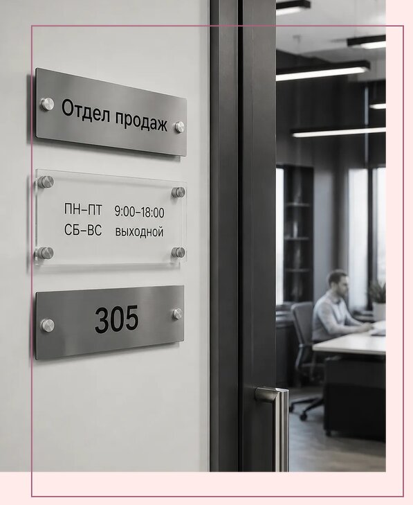 Офисные таблички на дверь в Таганроге по цене от 4989 р. | Аванза-Тгн